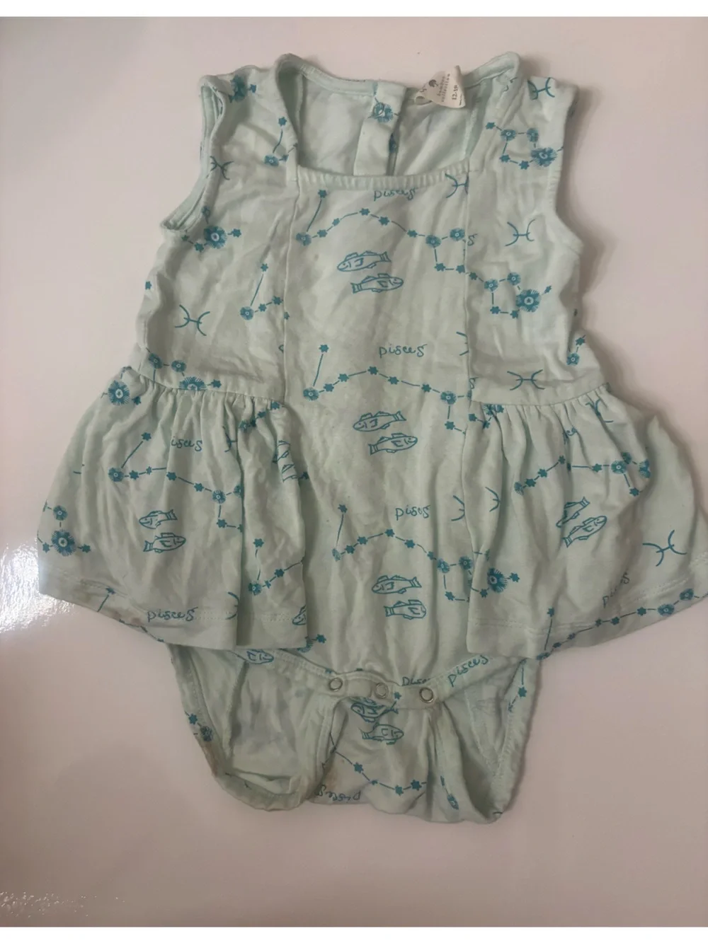 Kate Quinn Bodysuit with Peplum Pisces Astrology Print 🌵12-18 months